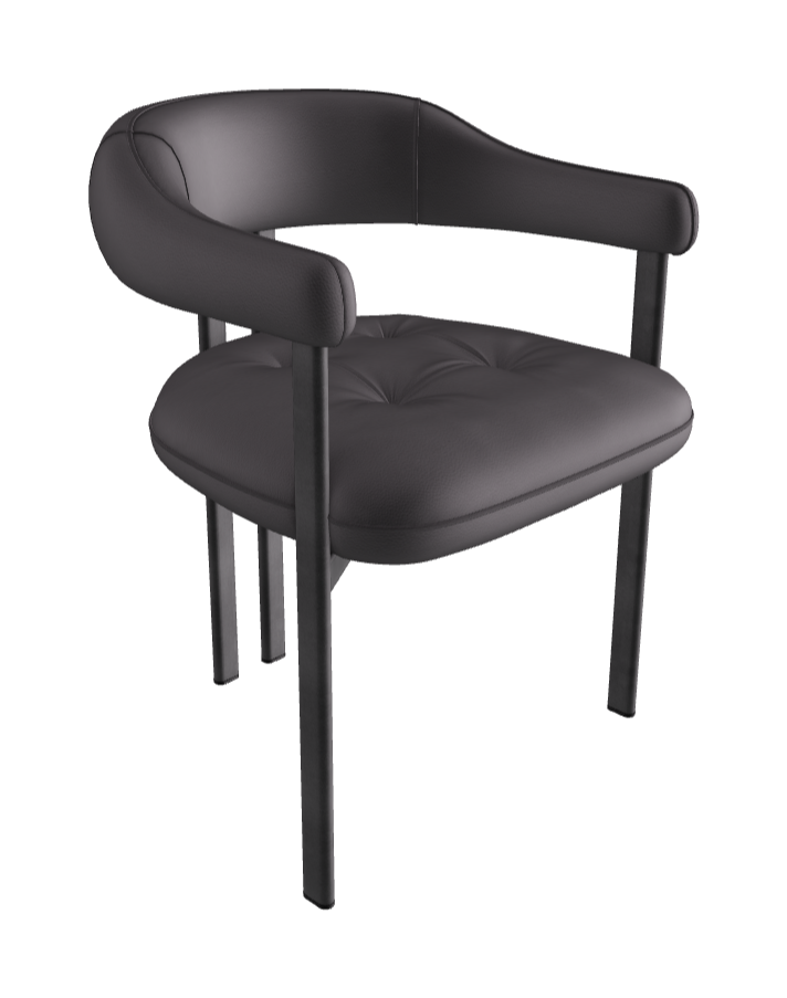 Greta Dining Armchair_Graphite Embossed_Synthetic Leather_London