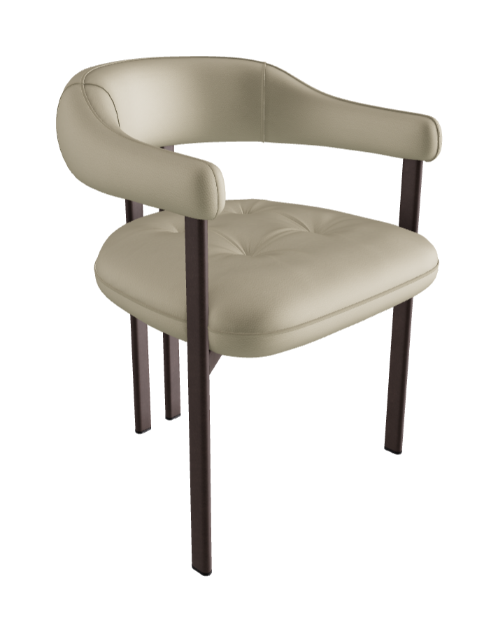 Greta Dining Armchair_Bronze Embossed_Synthetic Leather_Canapa