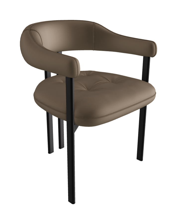 Greta Dining Armchair_Black Embossed_Synthetic Leather_Fango