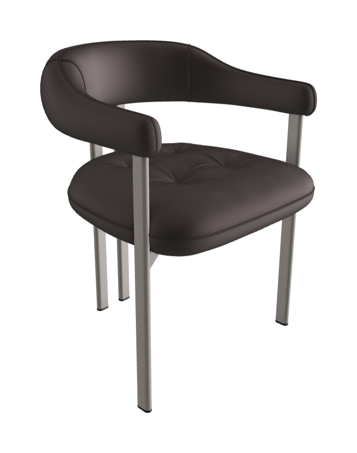 Greta Dining Armchair_Titanium Embossed_Synthetic Leather_Ardesia
