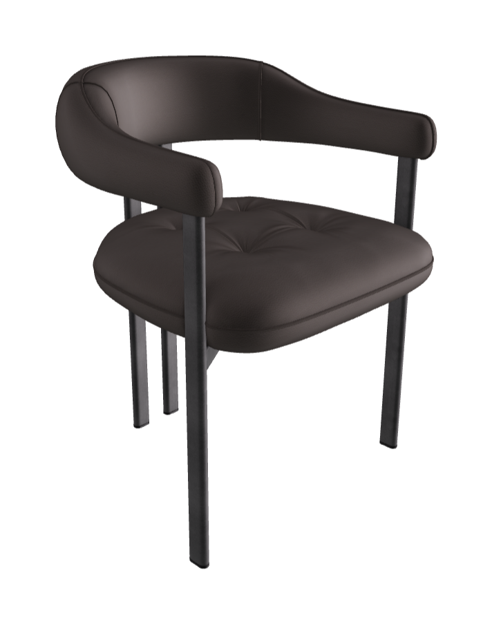 Greta Dining Armchair_Graphite Embossed_Synthetic Leather_Ardesia