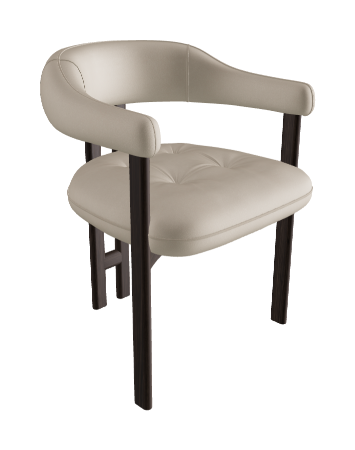 Greta Wood Dining Armchair_Burned Oak Stained Ashwood_Fabric_B921