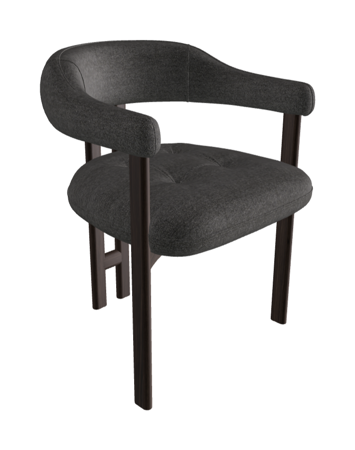 Greta Wood Dining Armchair_Burned Oak Stained Ashwood_Category F Fabric_F028-T50