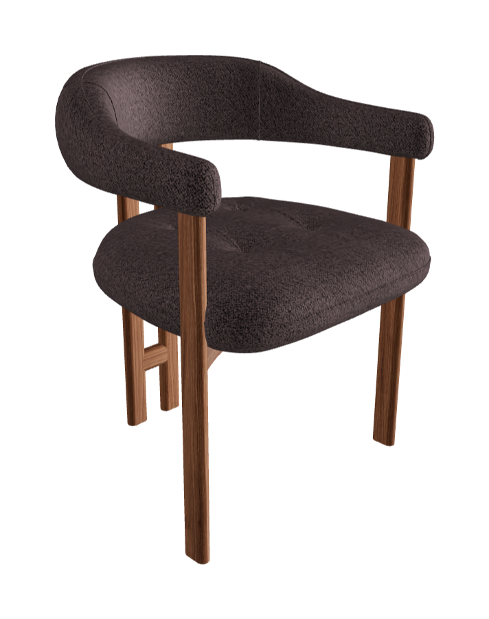 Greta Wood Dining Armchair_Walnut Canaletto_Category A Fabric_A174-T60