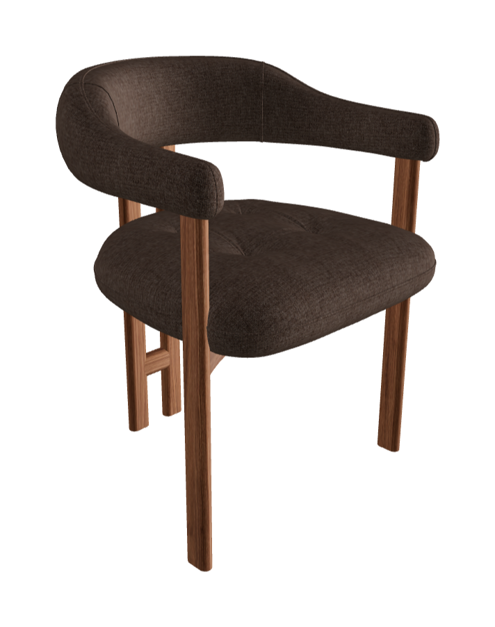 Greta Wood Dining Armchair_Walnut Canaletto_Category B Fabric_B164-T60