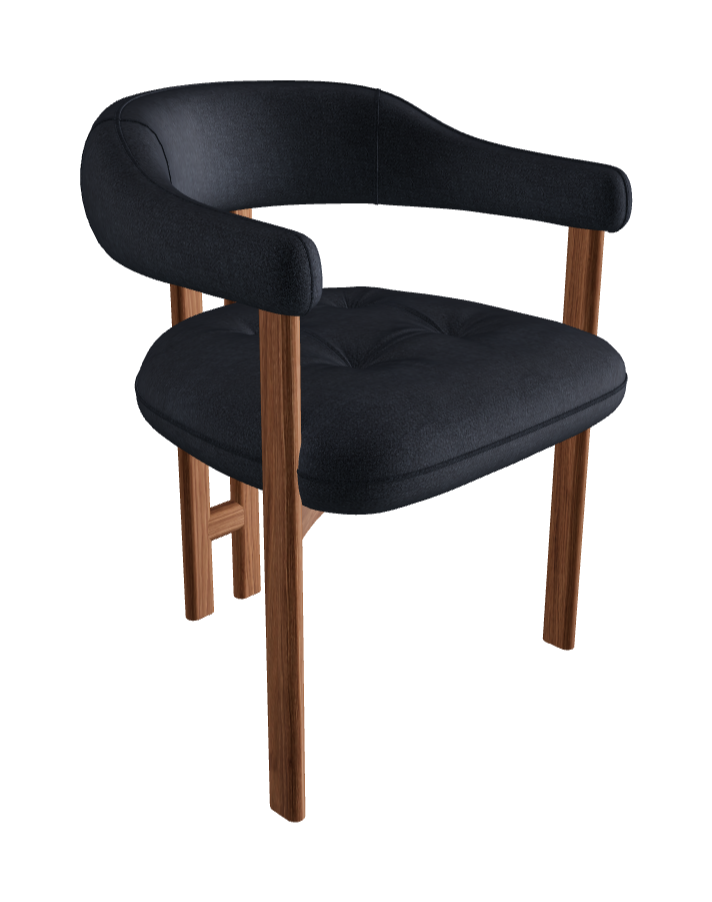 Greta Wood Dining Armchair_Walnut Canaletto_Category A Fabric_A179-T80