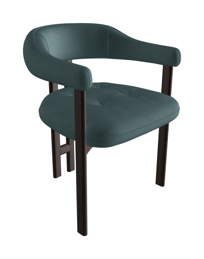 Greta Wood Dining Armchair_Burned Oak Stained Ashwood_Category B Fabric_B064-T80