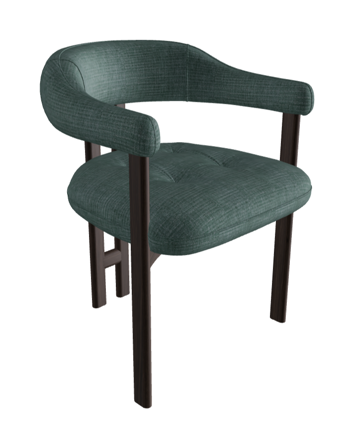 Greta Wood Dining Armchair_Burned Oak Stained Ashwood_Category B Fabric_B096-T80