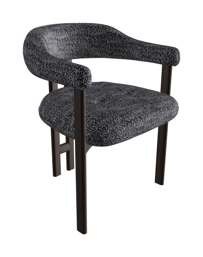 Greta Wood Dining Armchair_Burned Oak Stained Ashwood_Category B Fabric_B178-T80