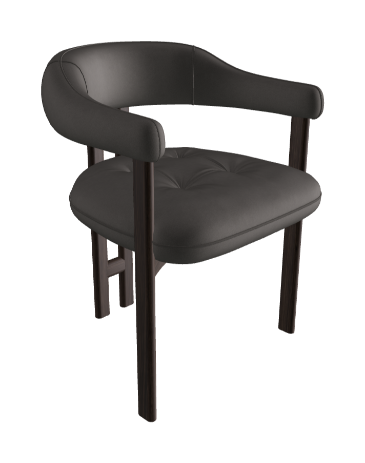 Greta Wood Dining Armchair_Burned Oak Stained Ashwood_Category B Fabric_B147-T90