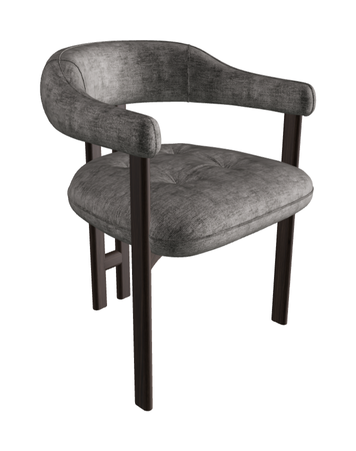 Greta Wood Dining Armchair_Burned Oak Stained Ashwood_Category B Fabric_B160-T90