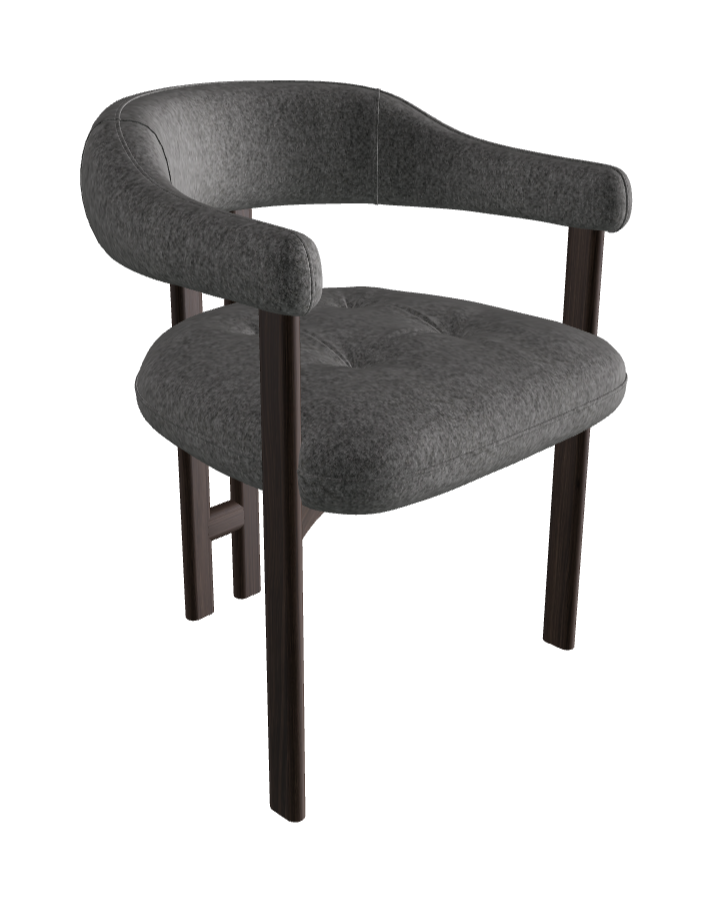Greta Wood Dining Armchair_Burned Oak Stained Ashwood_Category F Fabric_F034-T90