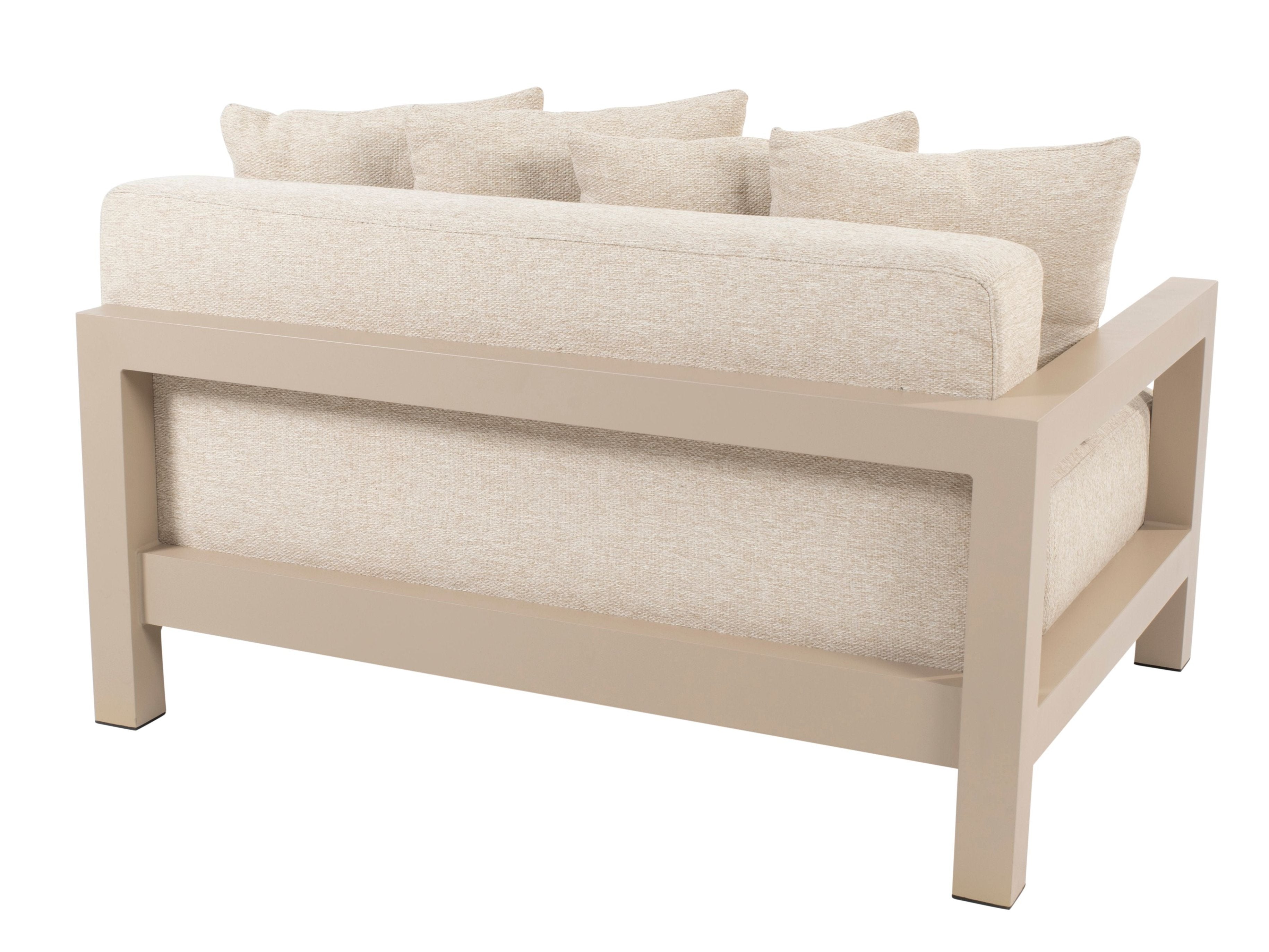 4 Seasons Outdoor Raffinato Living Bench 1.5 Seater Right Latte With 6 Cushions (2 Per Box)