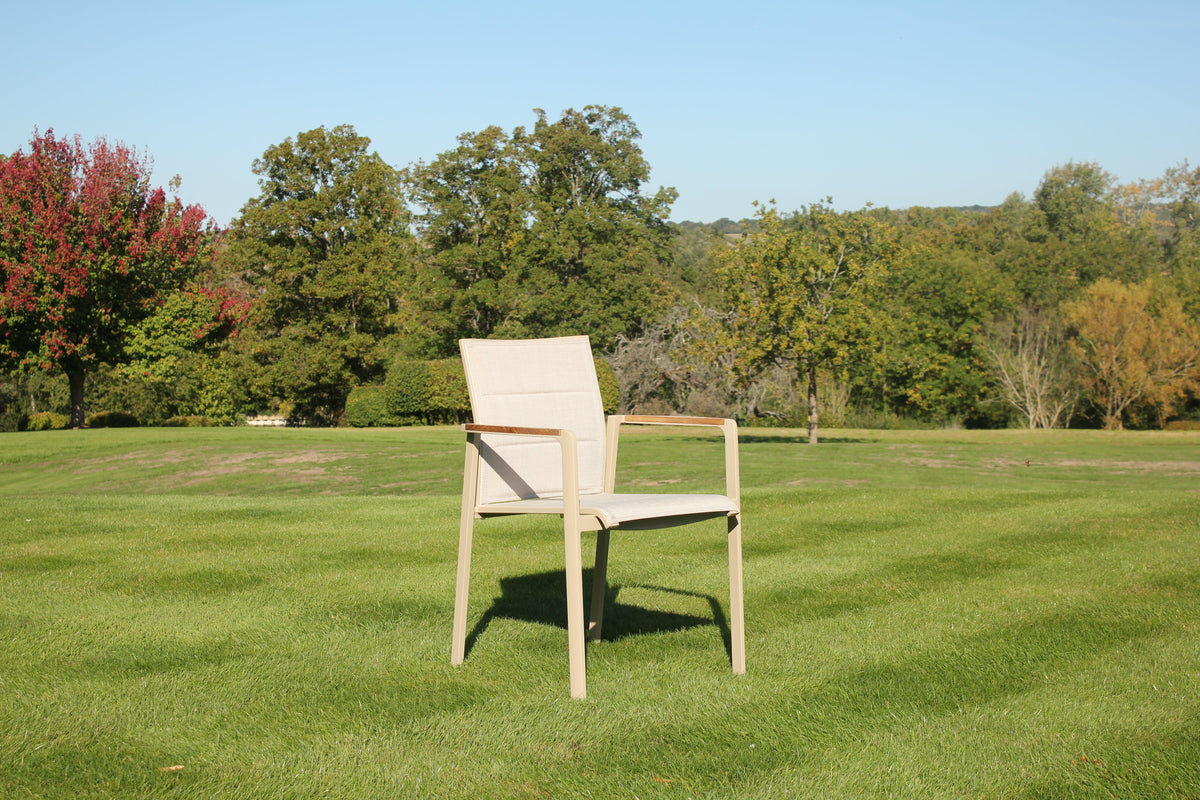 4 Seasons Outdoor Cortina stacking chair latte