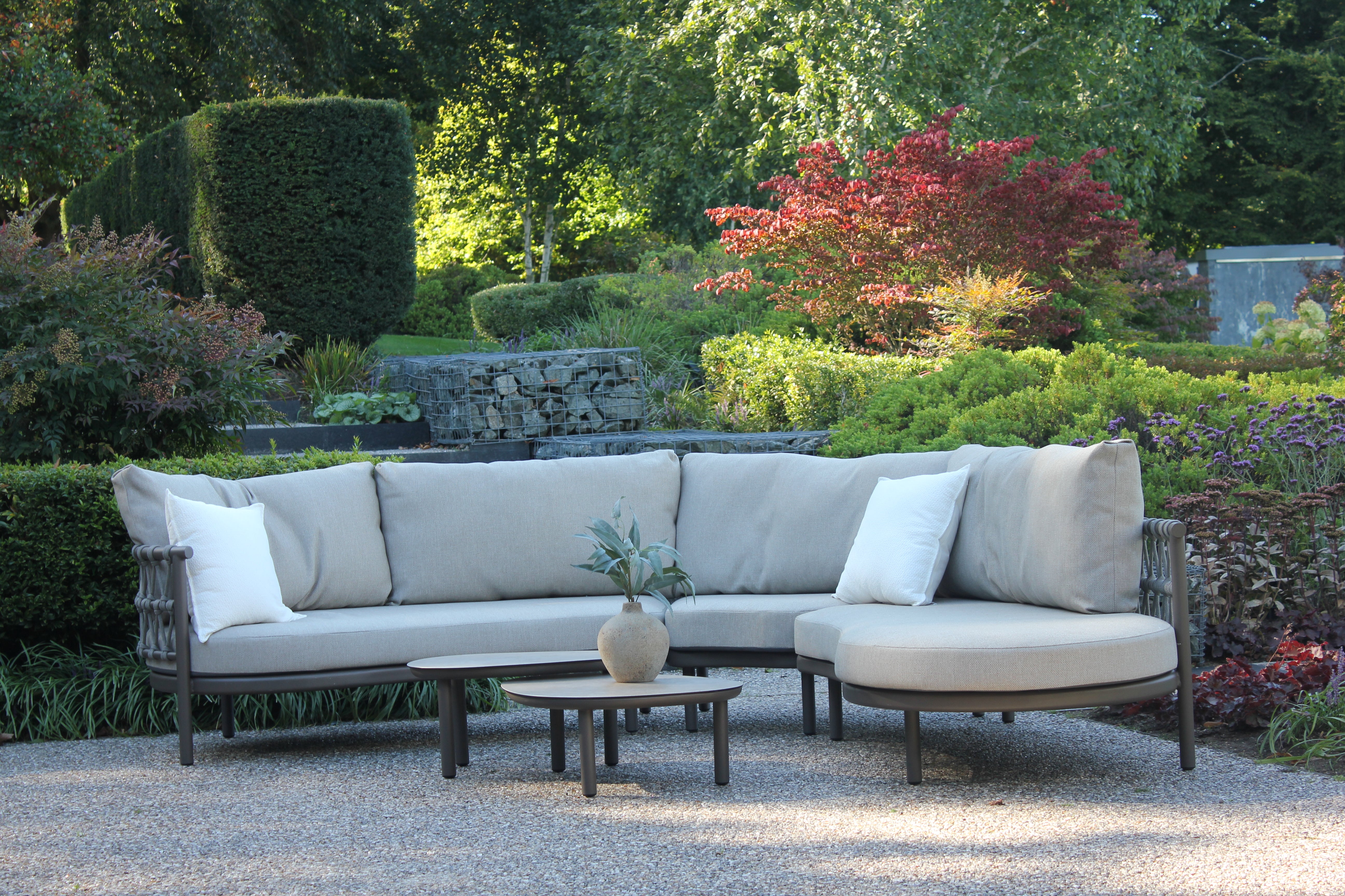 4 Seasons Outdoor Piacenza Terre 2 Seater Sofa Right + Left Arm With 3 cushions
