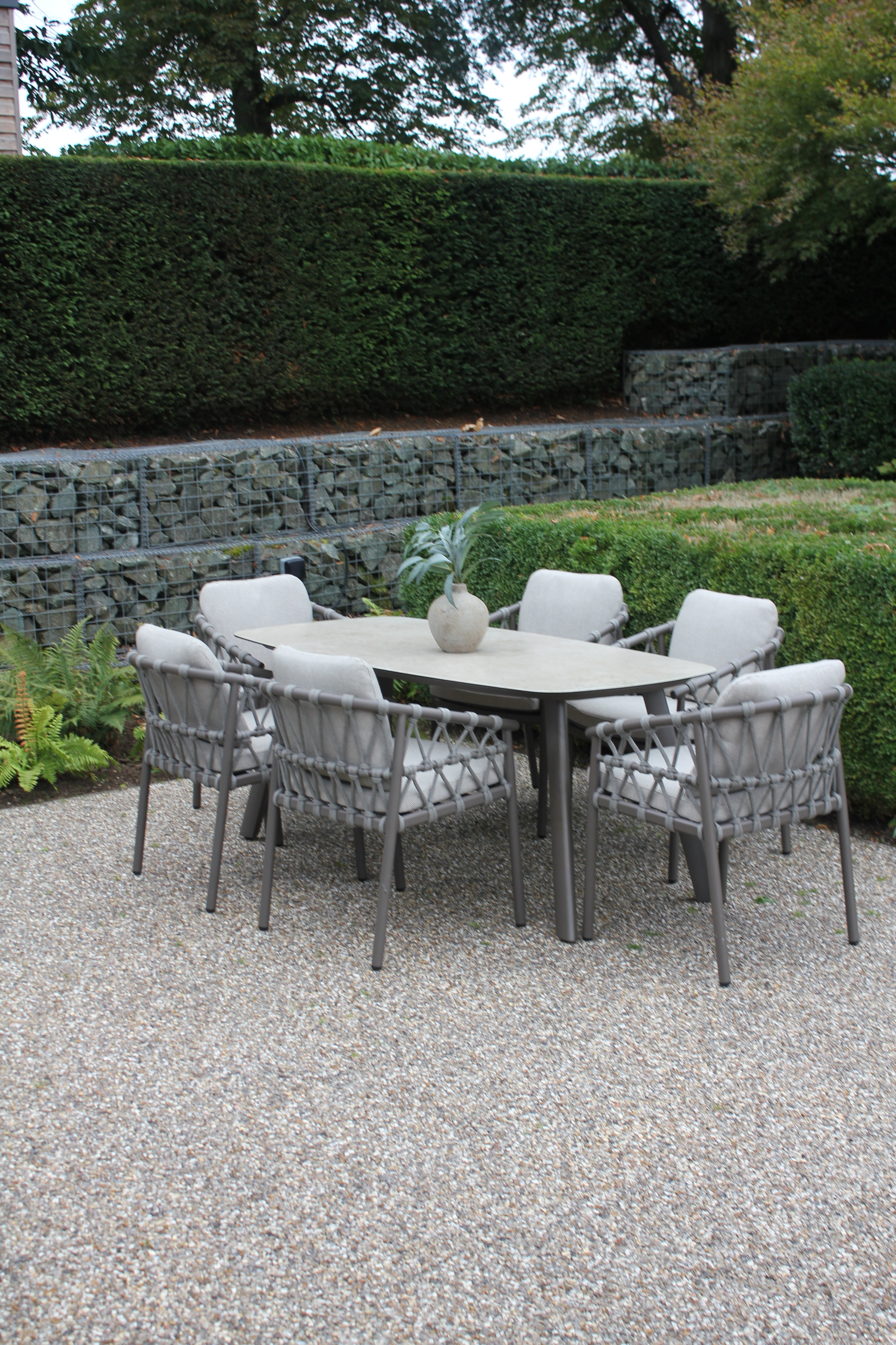 4 Seasons Outdoor Piacenza 6 Seat with Donato 160cm Round Ceramic Dining Table