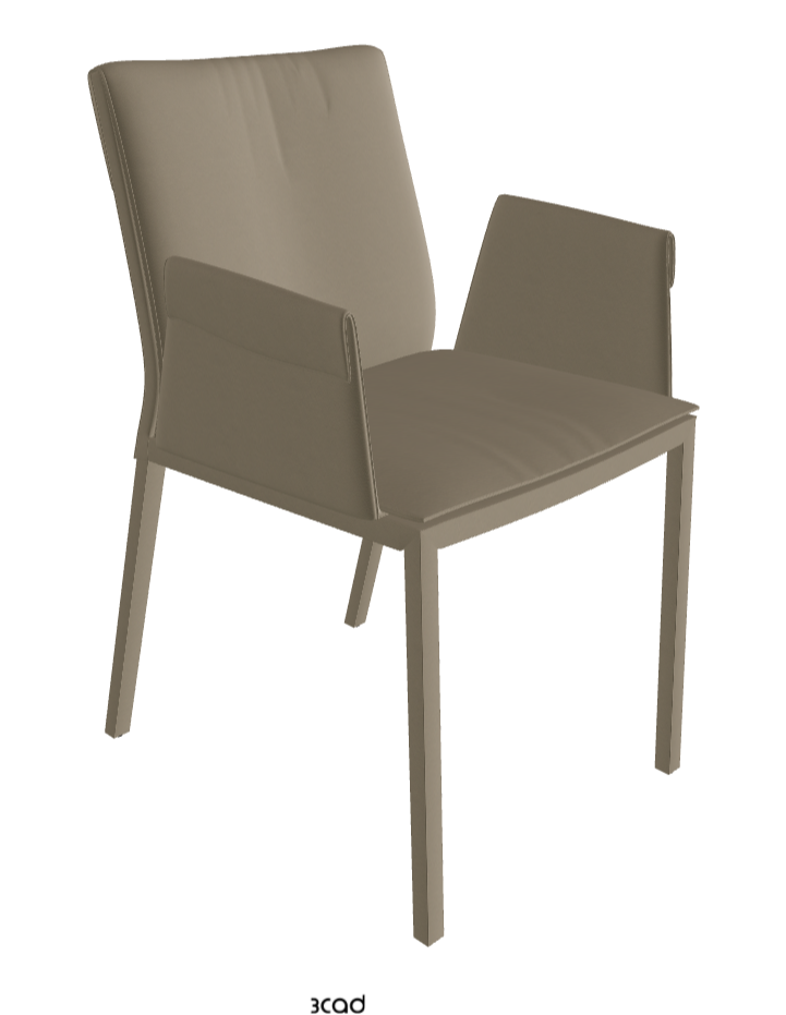 Isabel Standard Back Dining Armchair_Soft Leather_Tortora