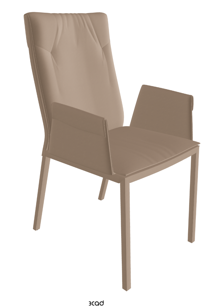 Isabel High Back Dining Armchair_Glove Soft Leather:_Taupe