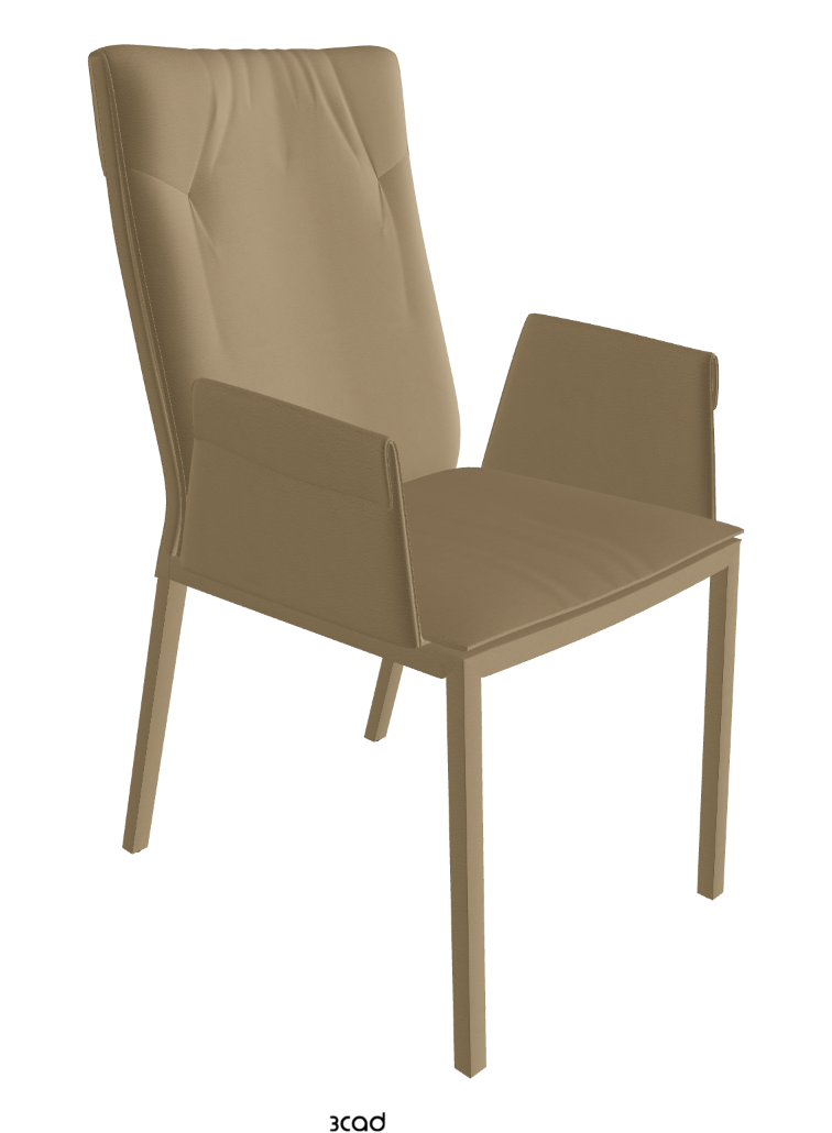 Isabel High Back Dining Armchair_Soft Leather:_Safari