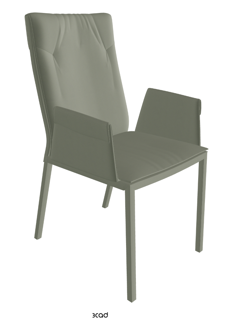 Isabel High Back Dining Armchair_Soft Leather:_Cenere