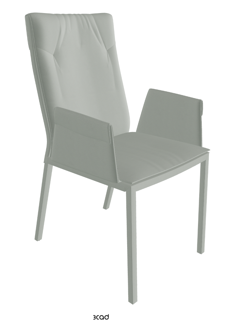 Isabel High Back Dining Armchair_Soft Leather:_Ice