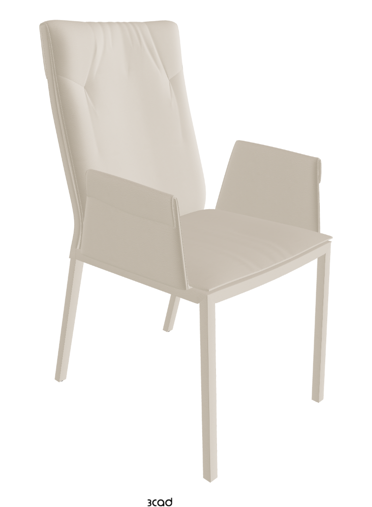 Isabel High Back Dining Armchair_Soft Leather:_Cashmere