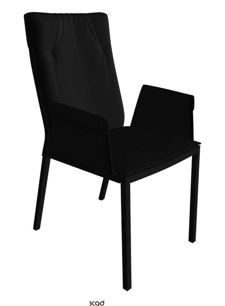 Isabel High Back Dining Armchair_Soft Leather:_Nero