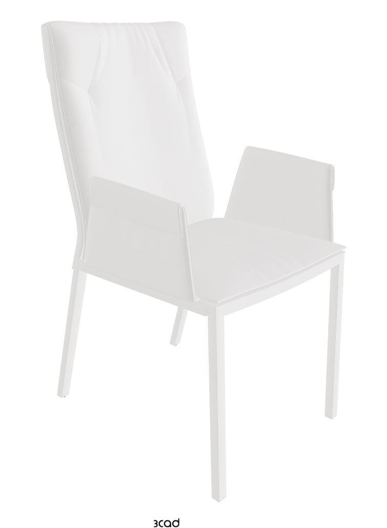 Isabel High Back Dining Armchair_Synthetic Leather:_Bianco