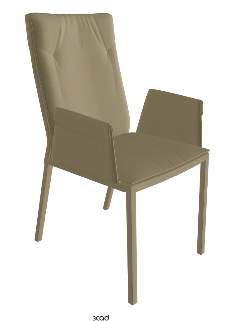 Isabel High Back Dining Armchair_Synthetic Leather:_Tortora