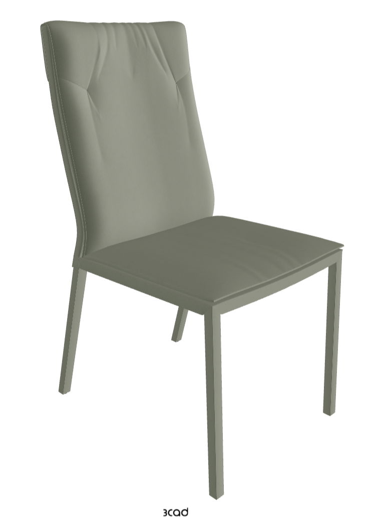 Isabel High Back Dining Chair_Soft Leather:_Cenere