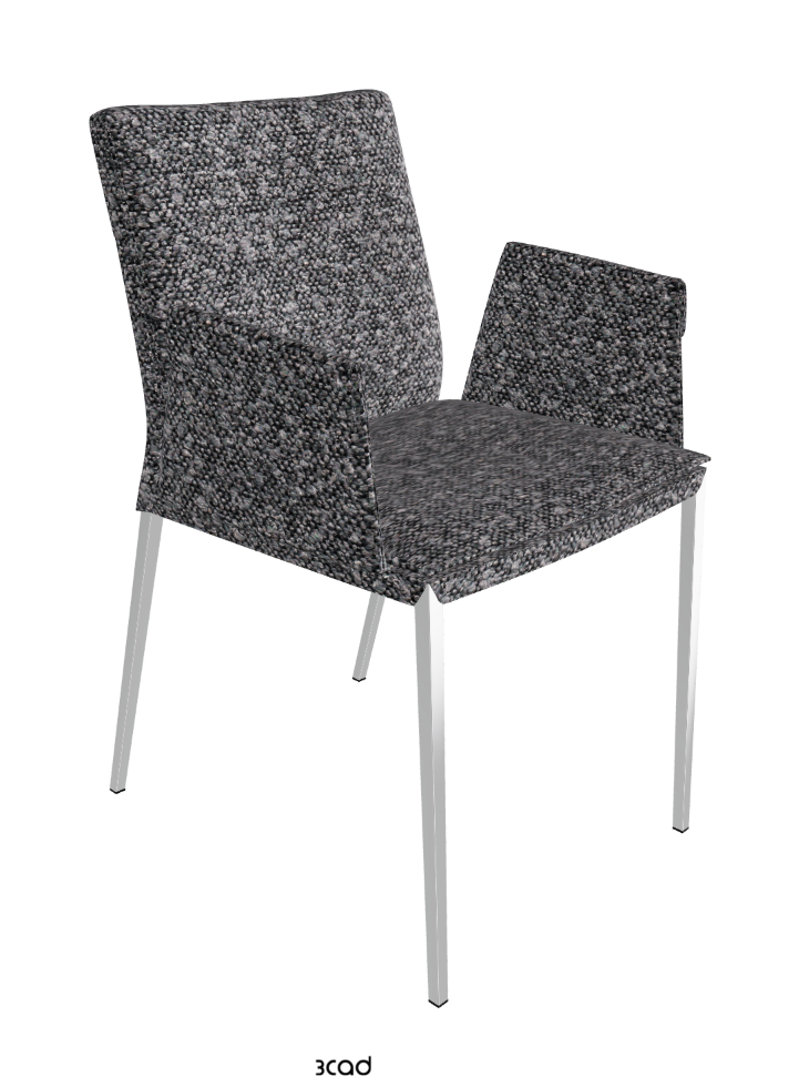 Isabel ML Dining Armchair_Black Chrome_Fabric-_B244