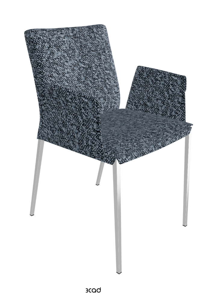 Isabel ML Dining Armchair_Black Chrome_Fabric-_B245