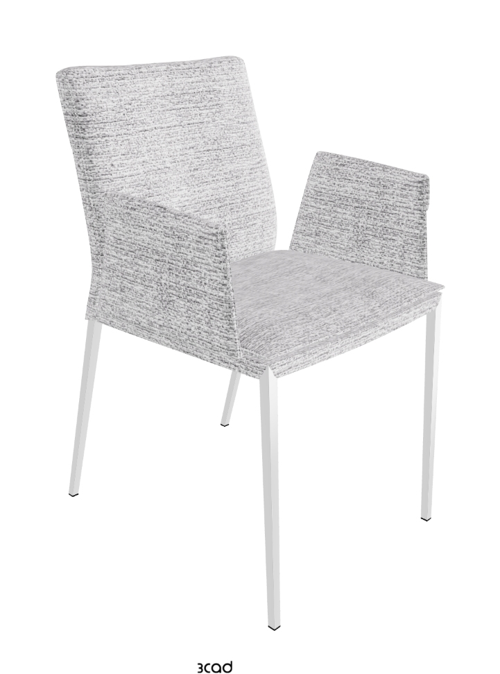 Isabel ML Dining Armchair_Chrome_Fabric:_B810