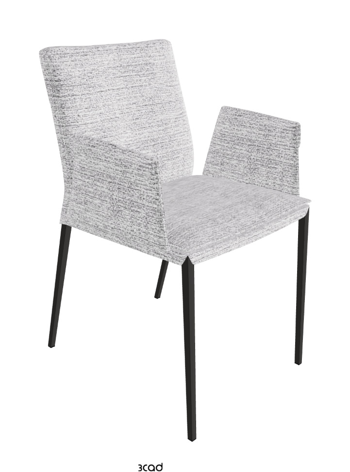 Isabel ML Dining Armchair_Matt Graphite_Fabric_B810