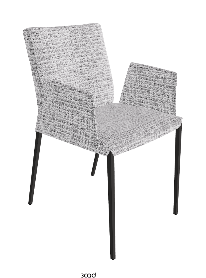 Isabel ML Dining Armchair_Matt Graphite_Fabric_B811
