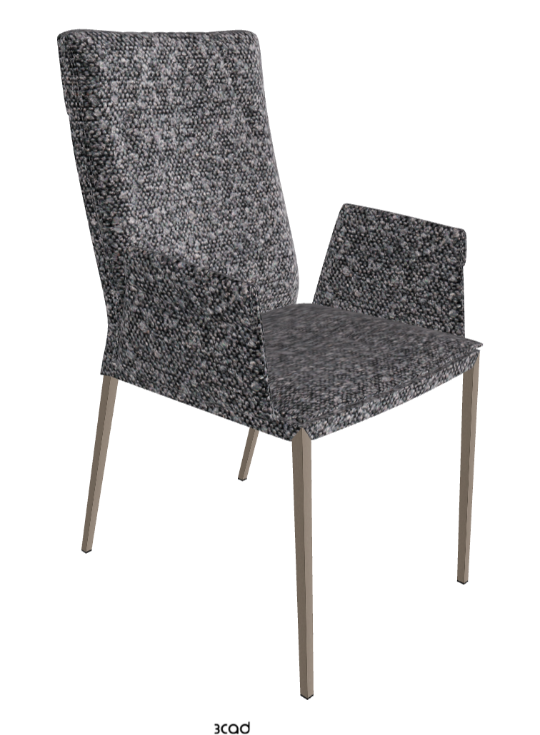 Isabel ML High-Back Dining Armchair_Titanium Embossed_Fabric_B244