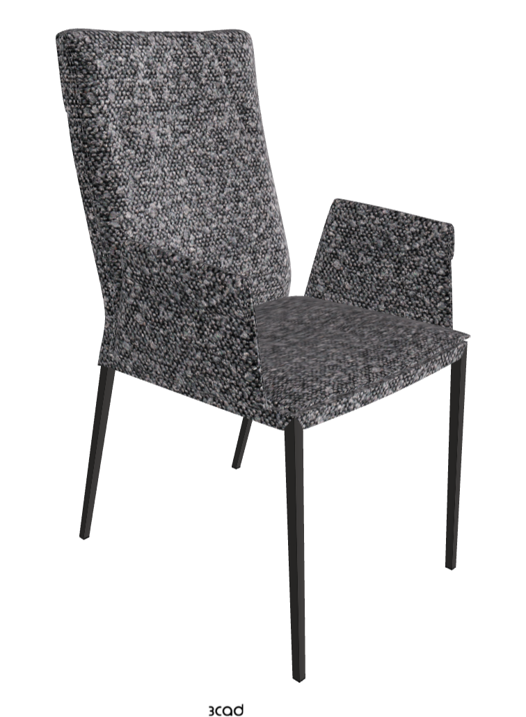 Isabel ML High-Back Dining Armchair_Matt Graphite_Fabric_B244
