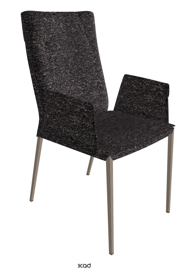Isabel ML High-Back Dining Armchair_Titanium Embossed_Fabric_B246