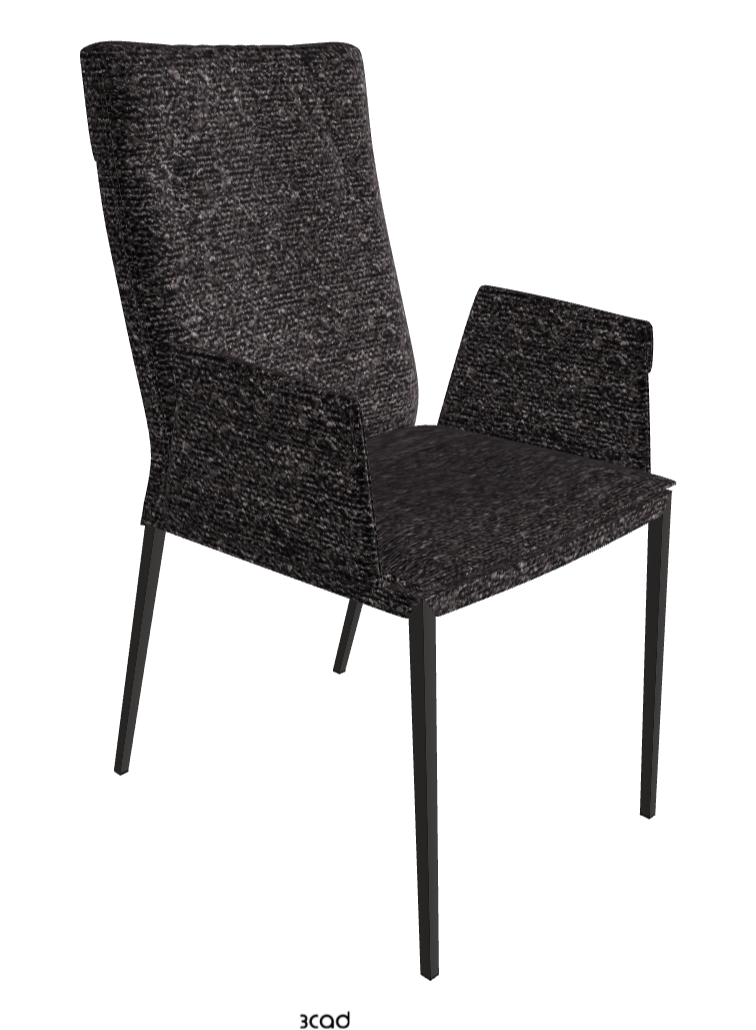 Isabel ML High-Back Dining Armchair_Matt Graphite_Fabric_B246