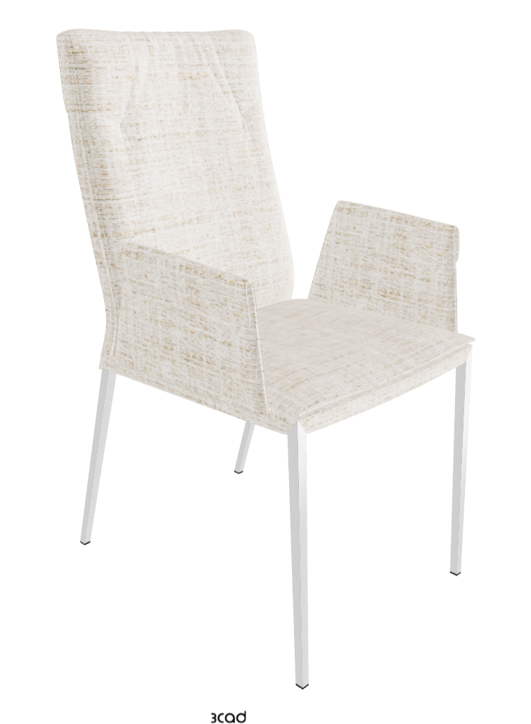 Isabel ML High-Back Dining Armchair_Chrome_Fabric:_B610