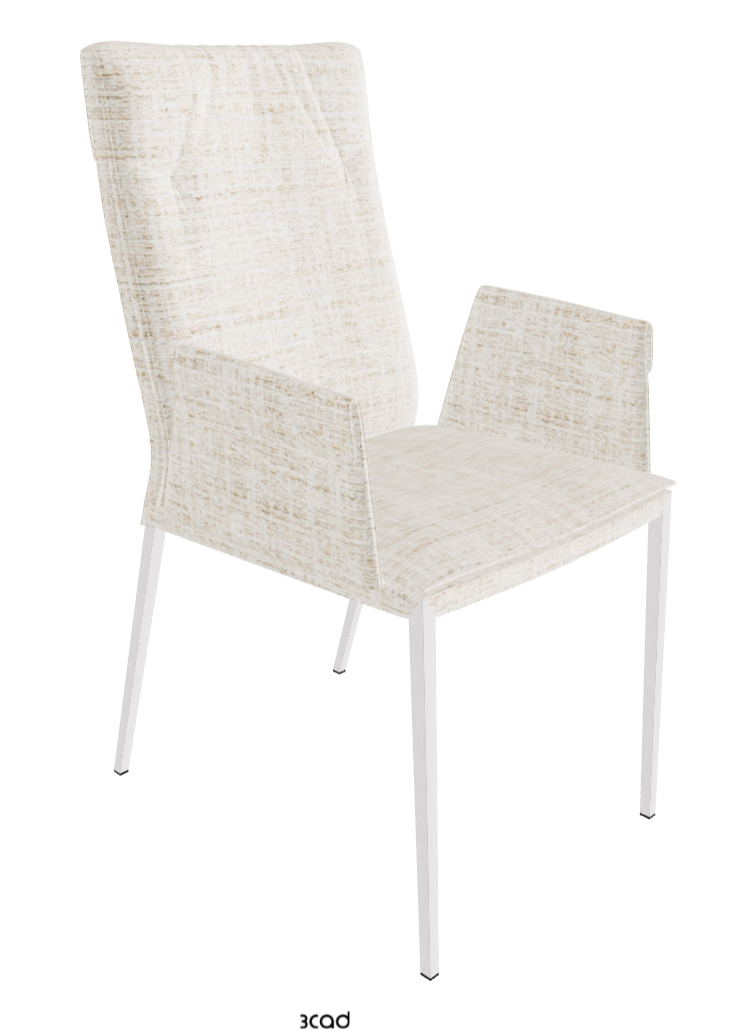 Isabel ML High-Back Dining Armchair_Pearl Embossed_Fabric_B610