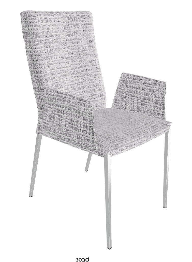 Isabel ML High-Back Dining Armchair_Black Chrome_Fabric-_B811