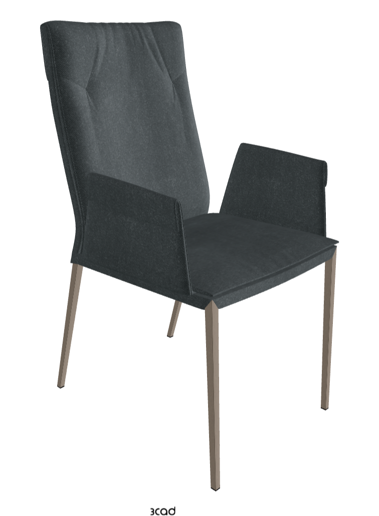 Isabel ML High-Back Dining Armchair_Titanium Embossed_Fabric_B927