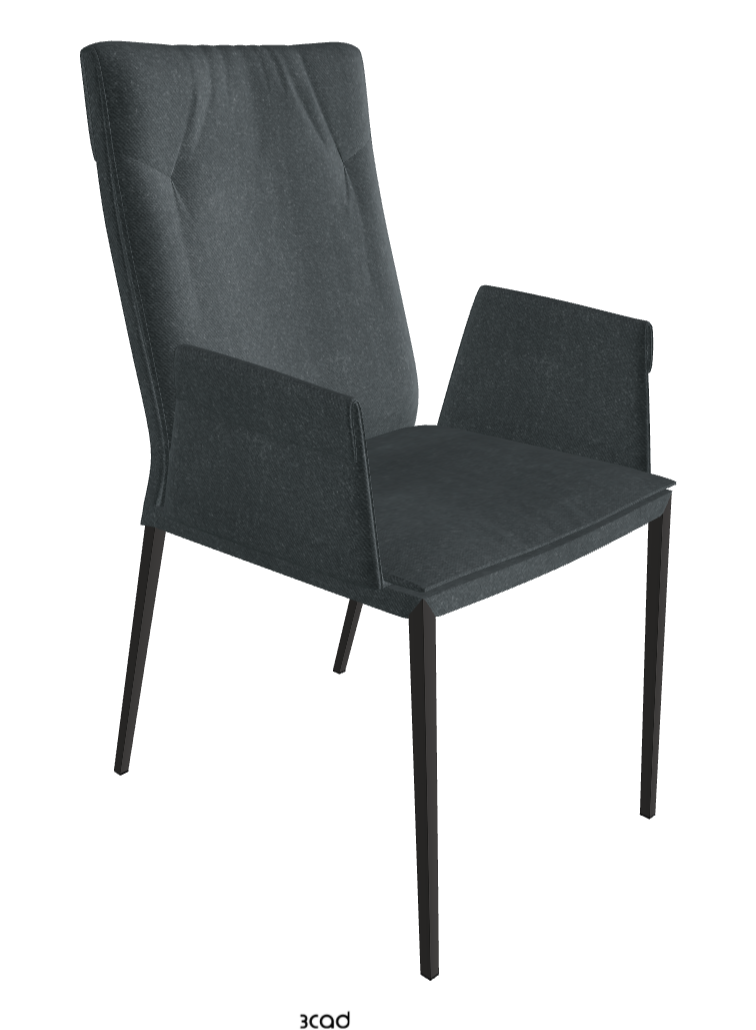 Isabel ML High-Back Dining Armchair_Matt Graphite_Fabric_B927