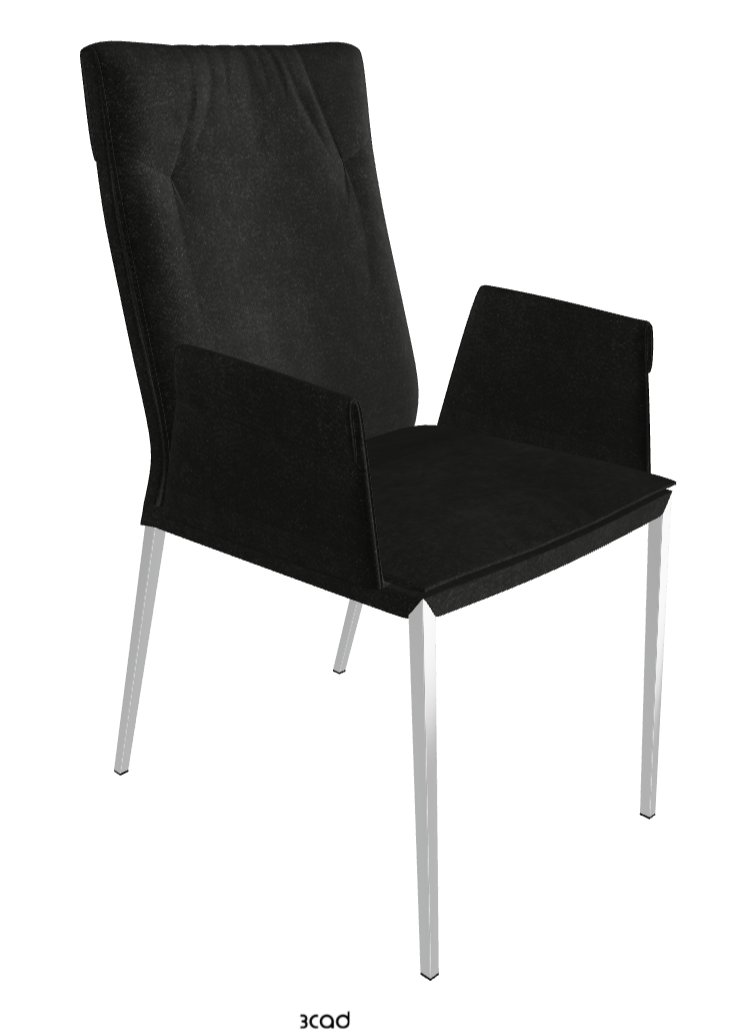 Isabel ML High-Back Dining Armchair_Black Chrome_Fabric-_B932
