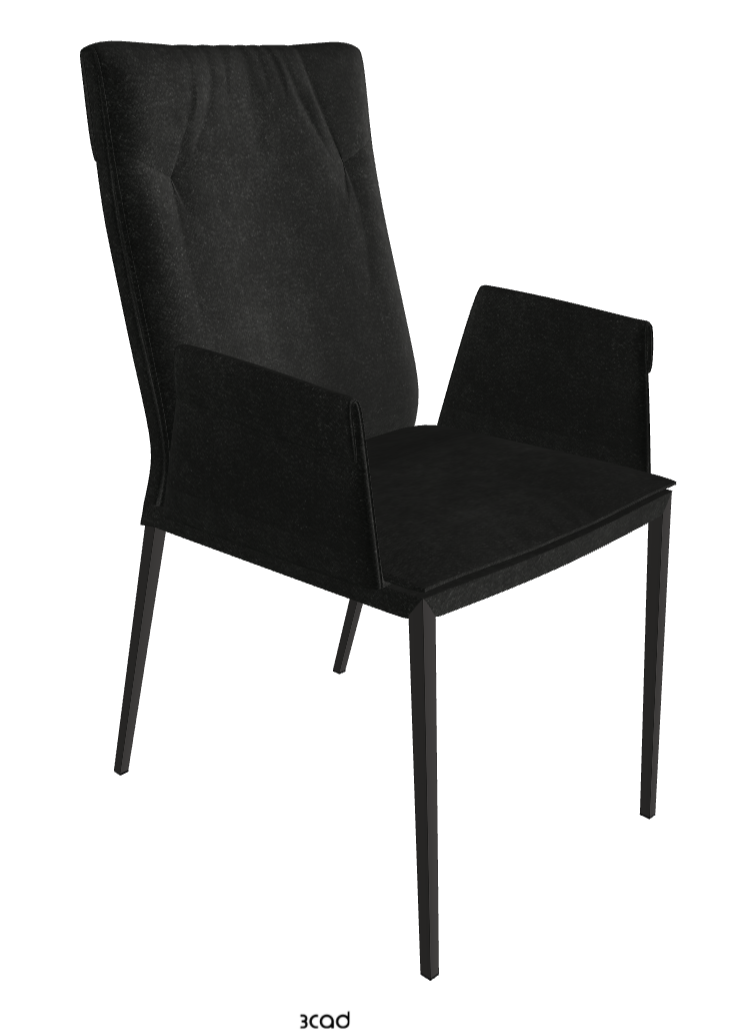 Isabel ML High-Back Dining Armchair_Matt Graphite_Fabric_B932