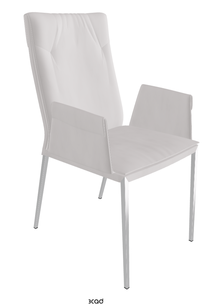 Isabel ML High-Back Dining Armchair_Black Chrome_Micro Nubuk-_White