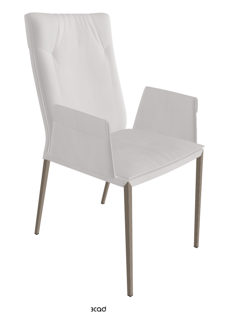 Isabel ML High-Back Dining Armchair_Titanium Embossed_Micro Nubuk_White