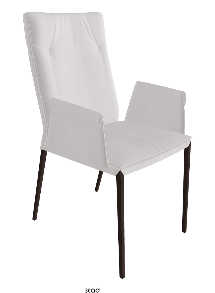 Isabel ML High-Back Dining Armchair_Bronze Embossed_Micro Nubuk_White