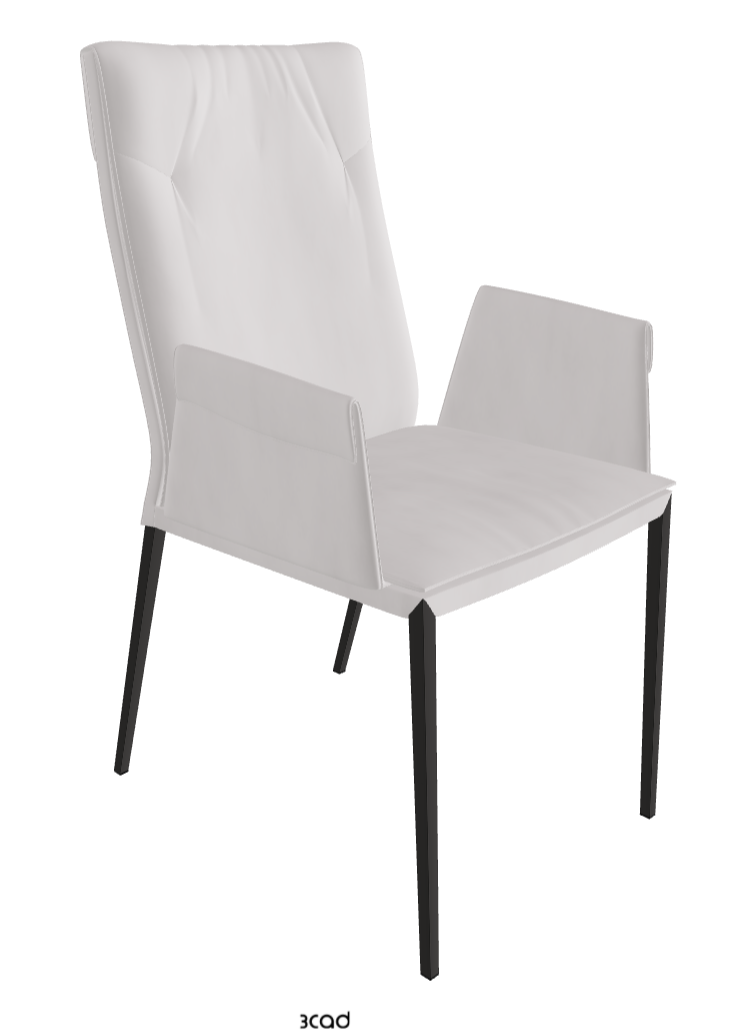 Isabel ML High-Back Dining Armchair_Matt Graphite_Micro Nubuk_White